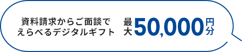 資料請求からご面談で選べるギフトカード 最大50,000円分