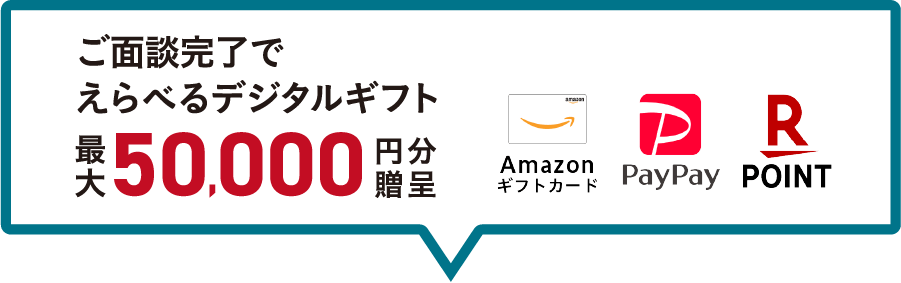 えらべるデジタルギフト 最大50,000円分贈呈 Amazonギフトカード PayPay PayPay